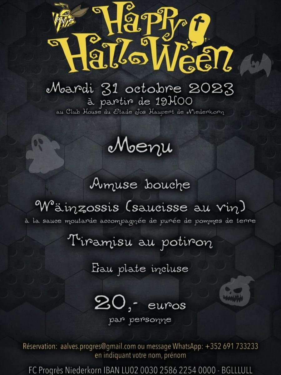 FC PN - Soirée Halloween Mardi 31102023 à 19h00 - Affiche & Inscription